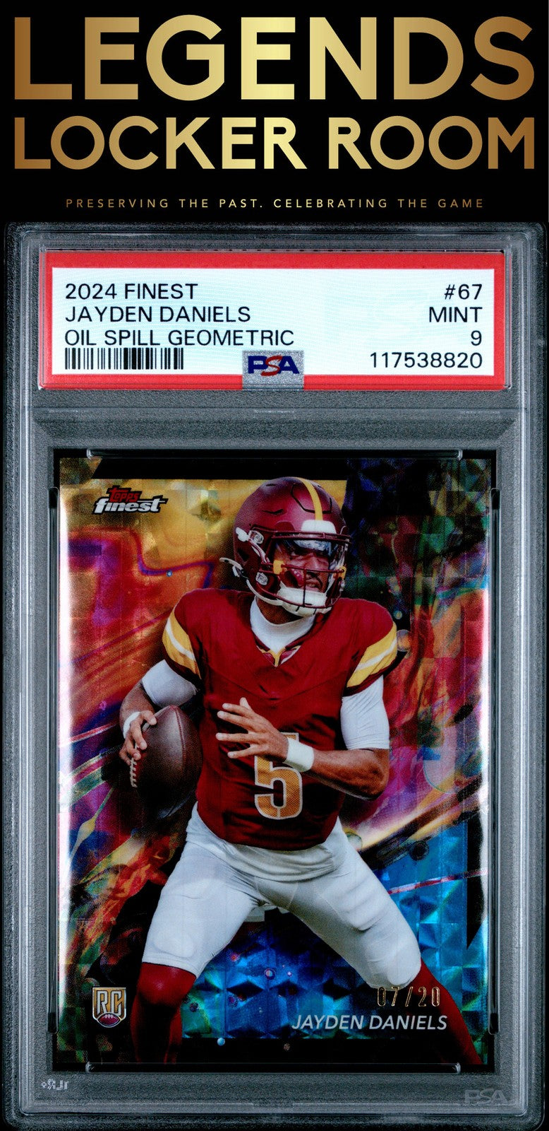 2024 Topps Finest #67 Jayden Daniels Oil Spill Geometric PSA 9