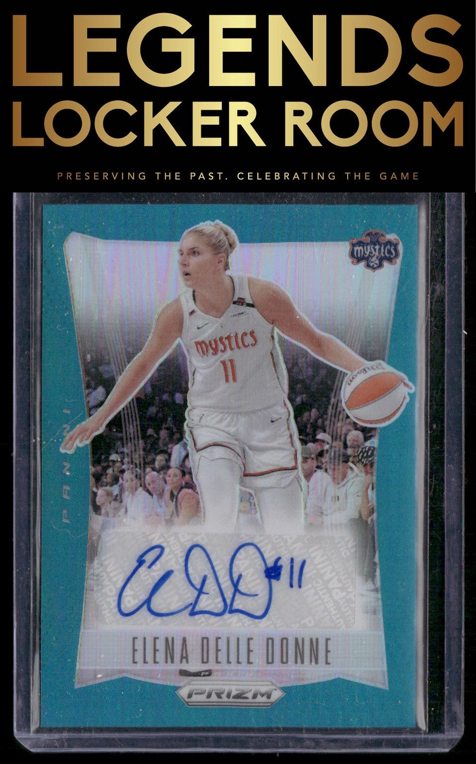 2024 Panini Prizm WNBA Elena Delle Donne Throwback Signatures Prizms Teal /35