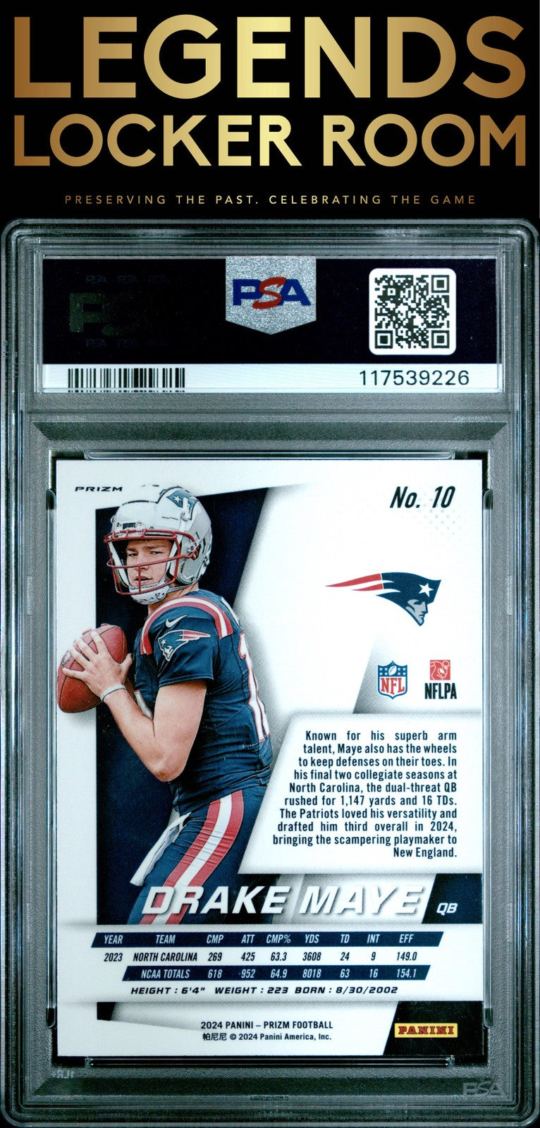 2024 Panini Prizm Prizm Flashback Rookie #10 Drake Maye PSA 9