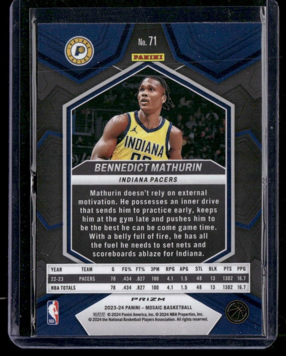 2023-24 Panini Mosaic #71 Bennedict Mathurin Mosaic