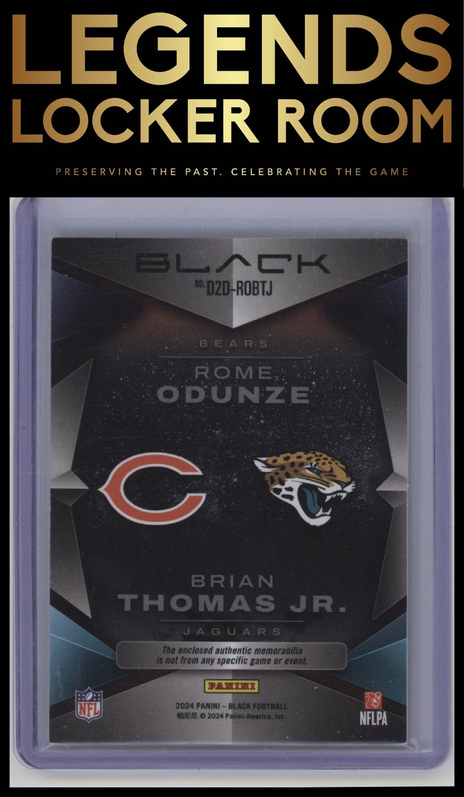 2024 Panini Black #D2D-ROBTJ Rome Odunze / Brian Thomas Jr. Dusk 2 Dawn Royal