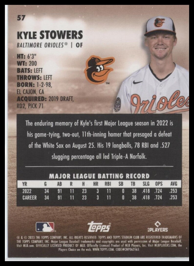 2023 Stadium Club #57 Kyle Stowers Red Foil