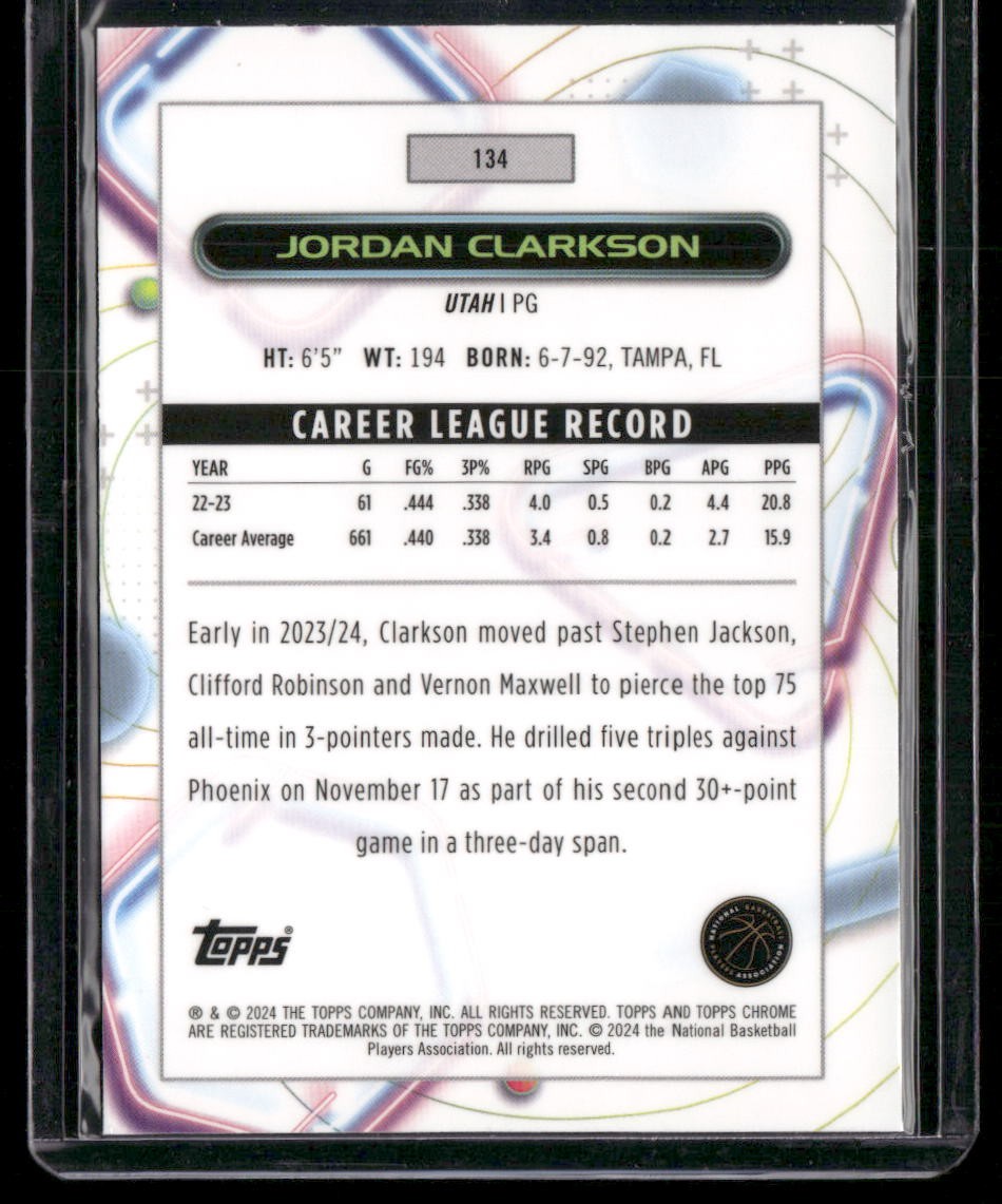 2023-24 Topps Chrome Cosmic #134 Jordan Clarkson