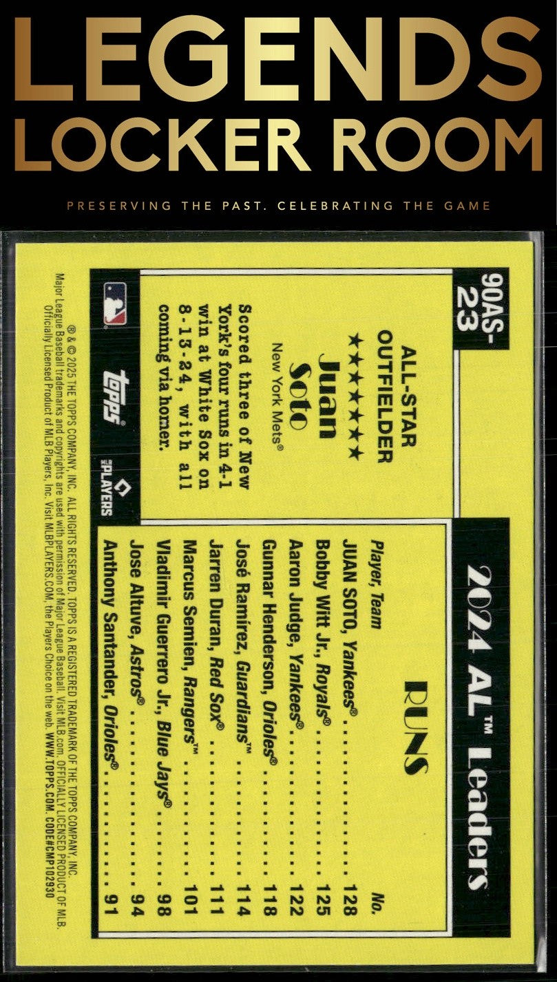 2025 Topps #90AS-23b Juan Soto 1990 Topps Baseball 35th Anniversary All-Stars