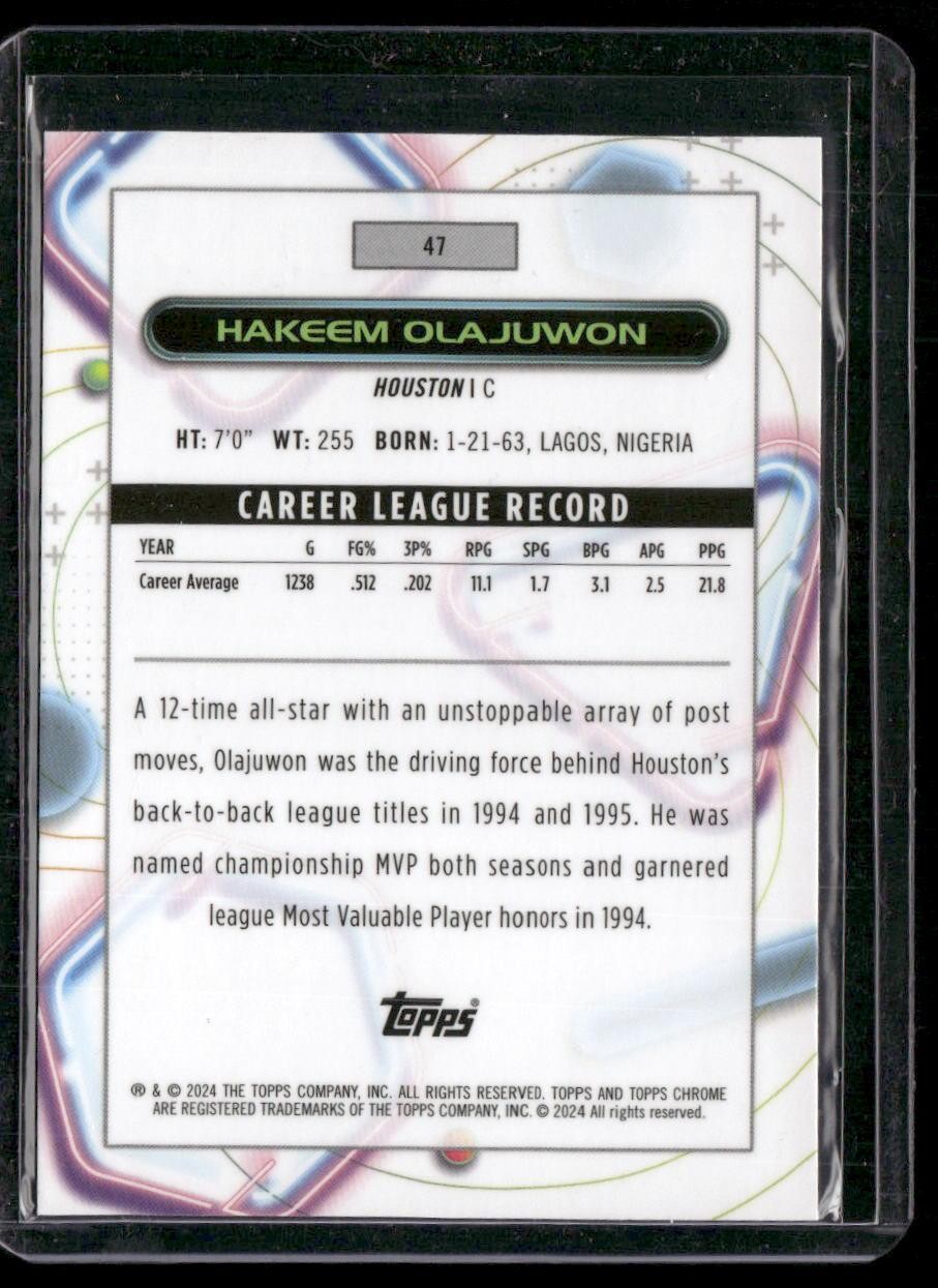 2023-24 Topps Chrome Cosmic #47 Hakeem Olajuwon