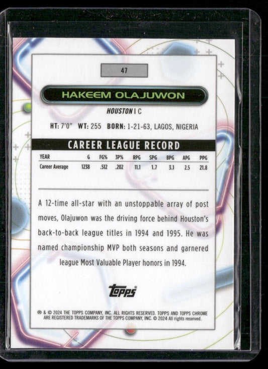 2023-24 Topps Chrome Cosmic #47 Hakeem Olajuwon