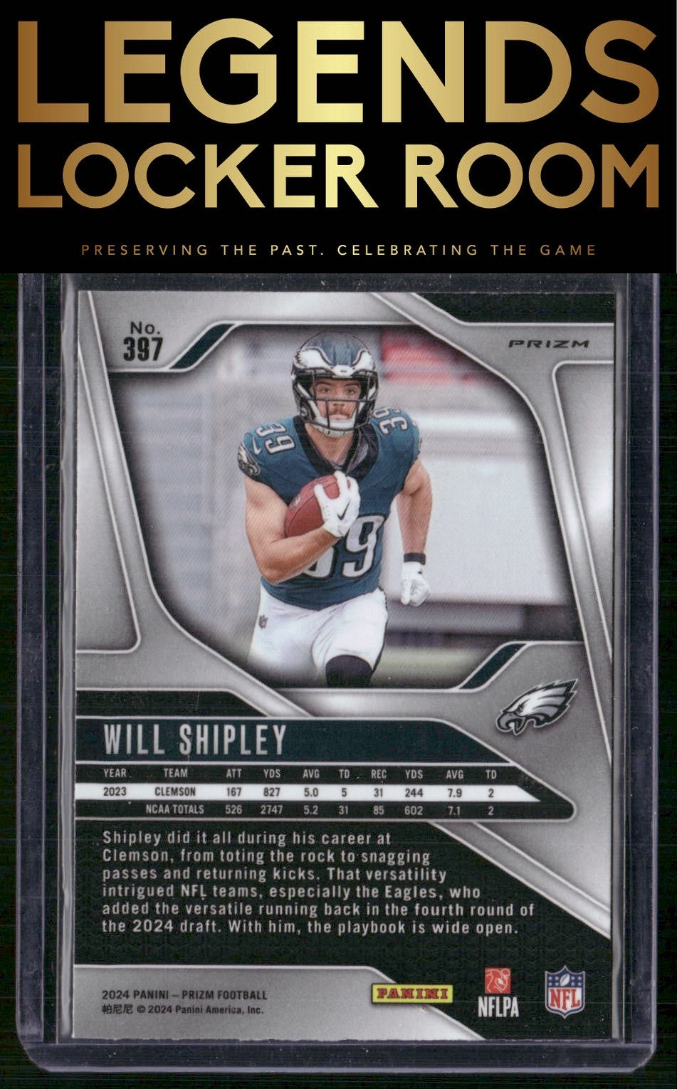 2024 Panini Prizm #397 Will Shipley Silver