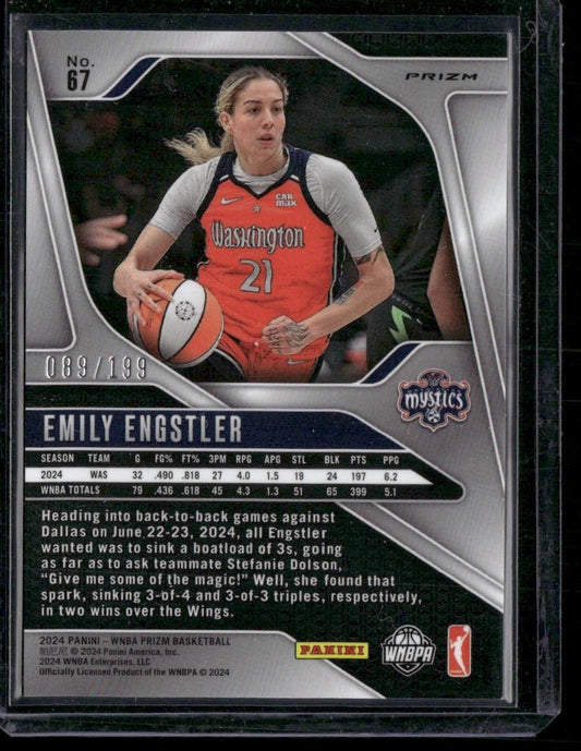 2024 Panini Prizm WNBA #67 Emily Engstler Blue Prizms #/199