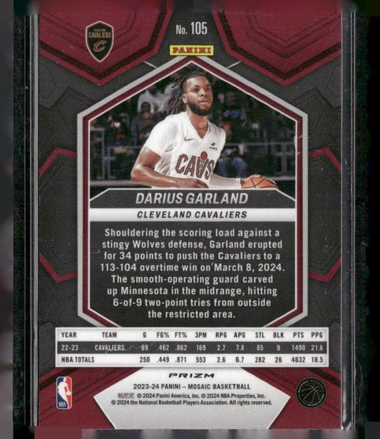 2023-24 Panini Mosaic #105 Darius Garland Green