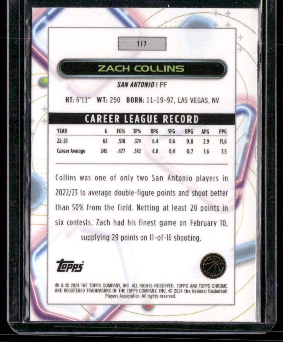 2023-24 Topps Chrome Cosmic #117 Zach Collins