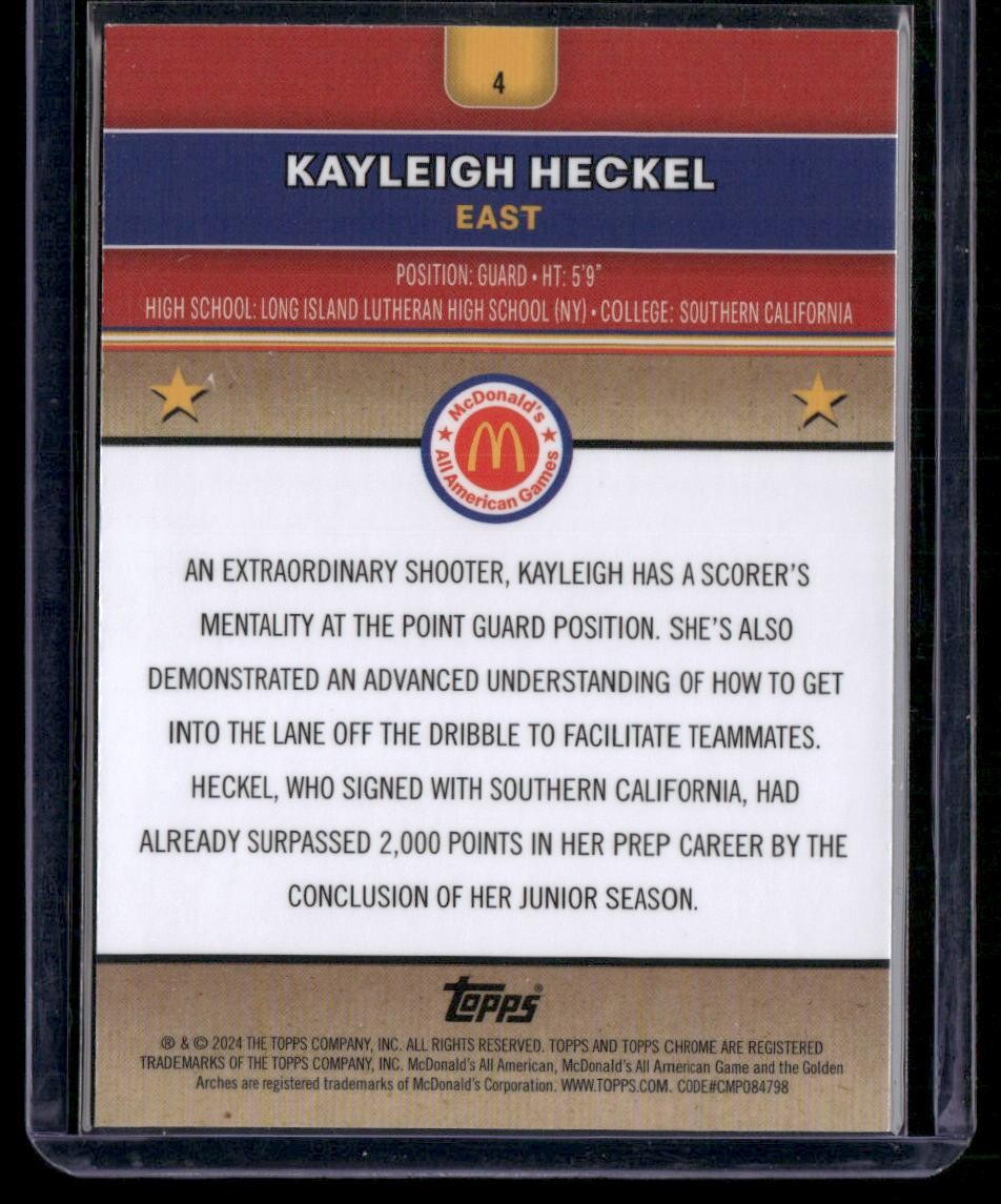 2024 Topps Chrome McDonald's All-American #4 Kayleigh Heckel