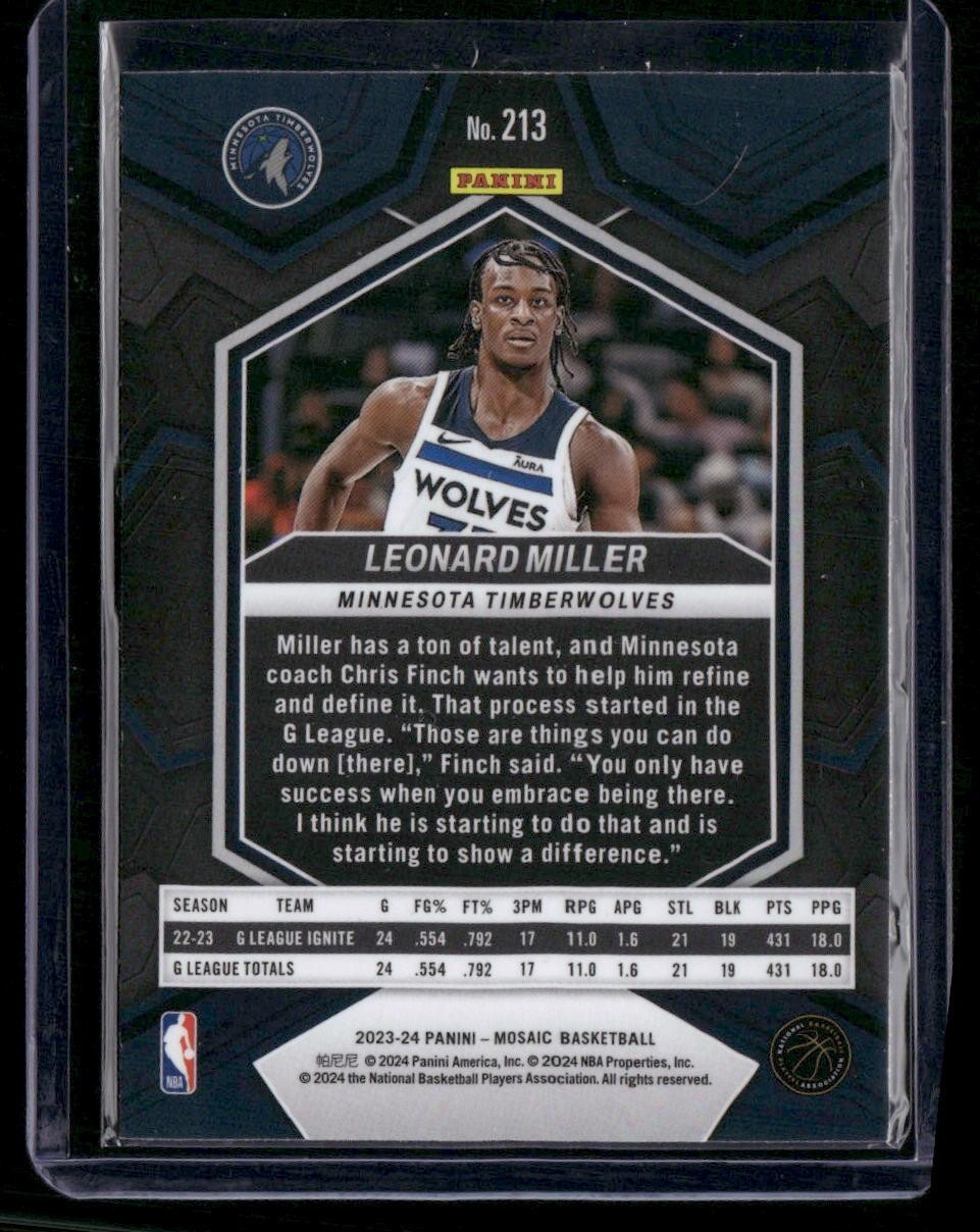2023-24 Panini Mosaic #213 Leonard Miller