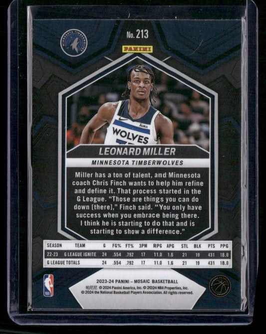 2023-24 Panini Mosaic #213 Leonard Miller