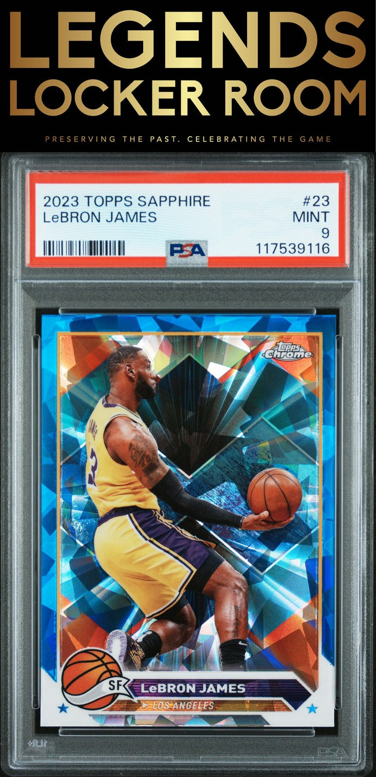 2023 Topps Chrome Sapphire Edition #23 Lebron James PSA 9