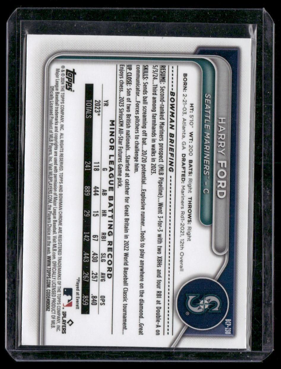 2024 Bowman Chrome #BCP-230 Harry Ford Prospects
