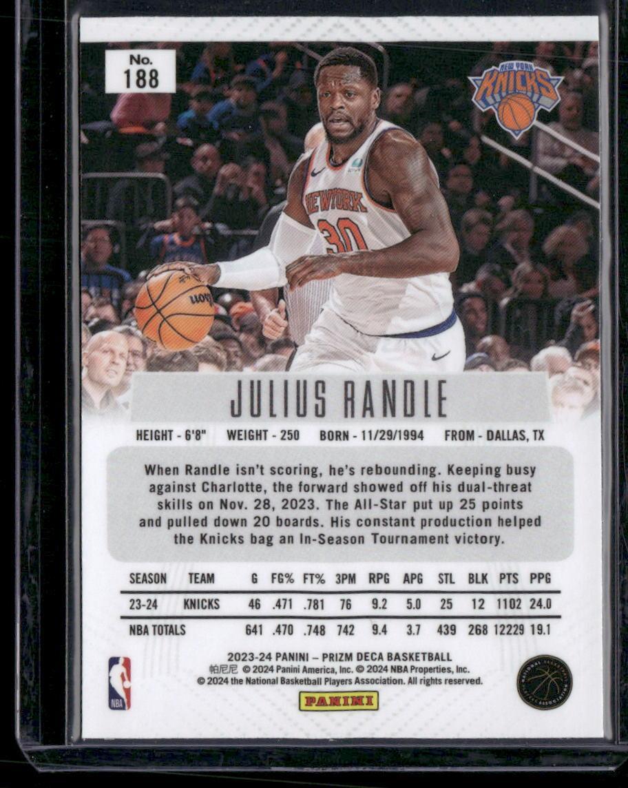 2023-24 Panini Prizm Deca #188 Julius Randle