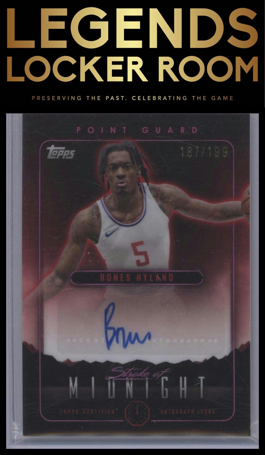 2023-24 Topps Midnight Bones Hyland Stroke of Midnight Auto Twilight /199