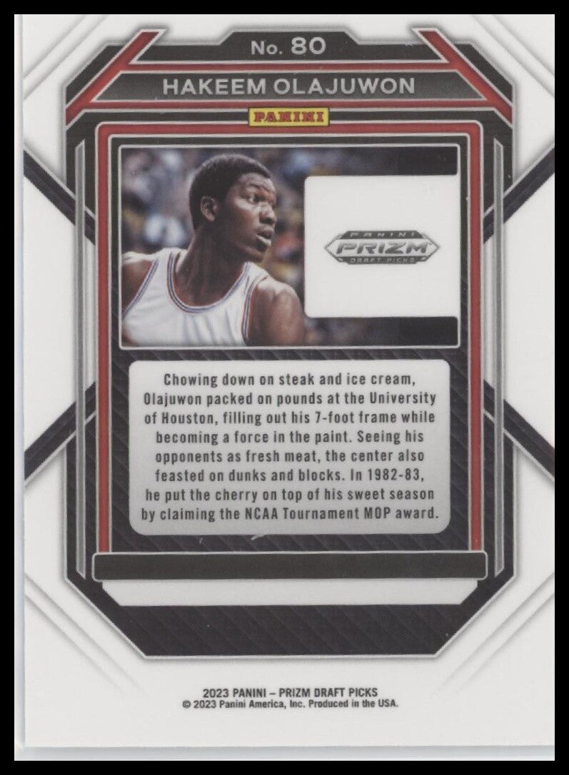 2023 Panini Prizm Draft Picks #80 Hakeem Olajuwon