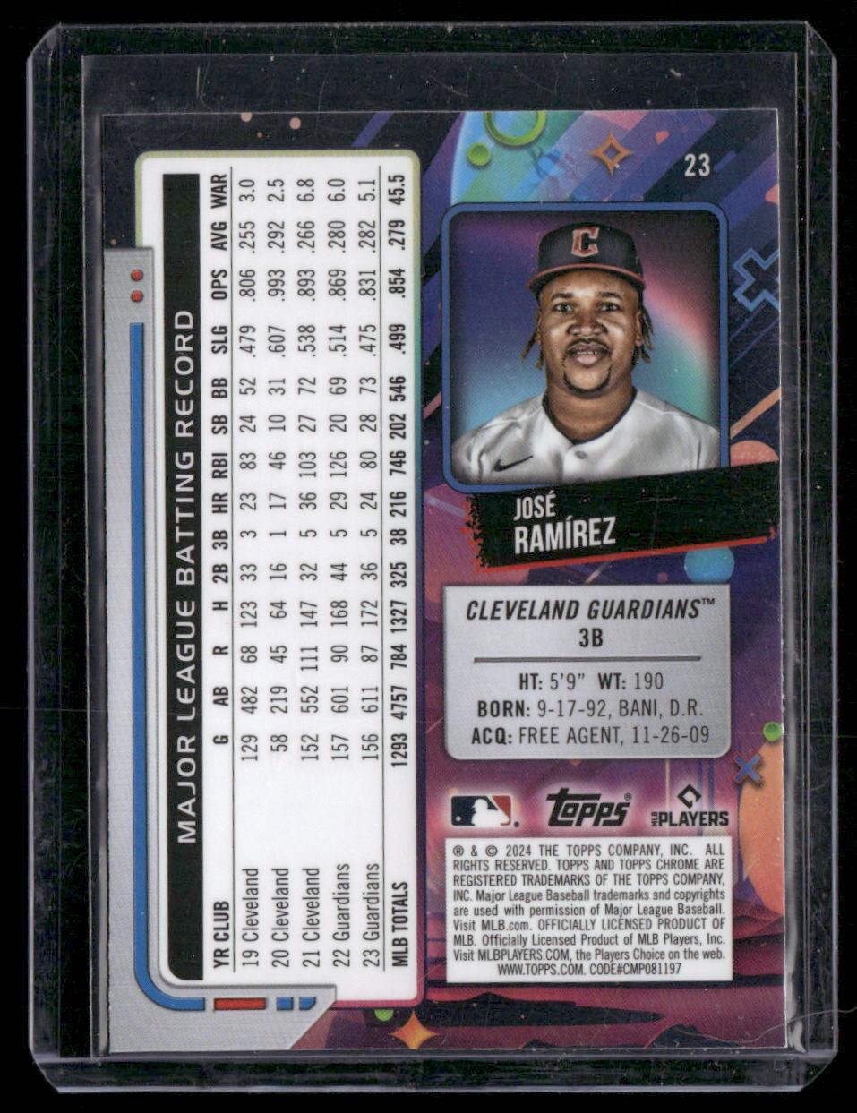 2024 Topps Chrome Cosmic #23 José Ramírez
