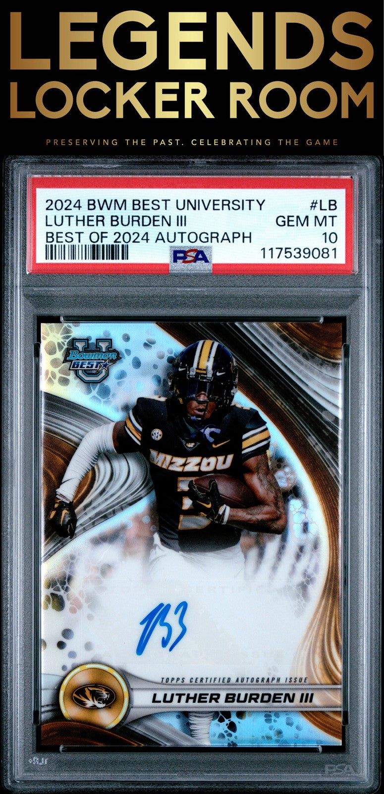 2024 Bowman Best University Best Of 2024 Autographs #LB Luther Burden Iii PSA 10