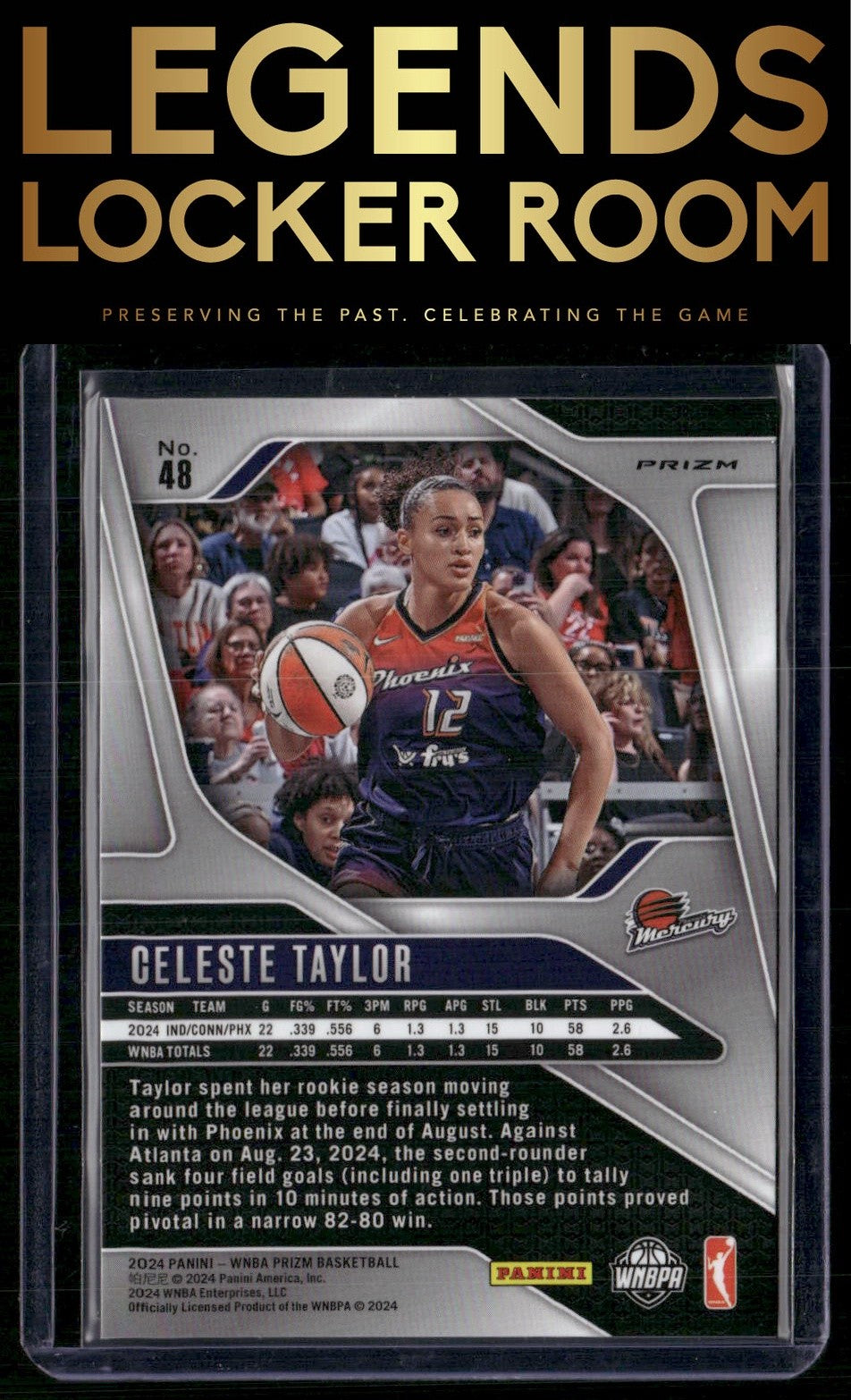 2024 Panini Prizm WNBA #48 Celeste Taylor Silver Prizms
