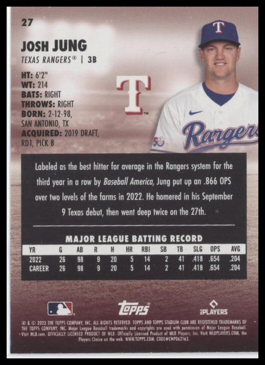 2023 Stadium Club #27 Josh Jung