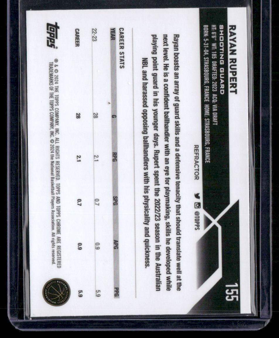 2023-24 Topps Chrome #155 Rayan Rupert Refractors