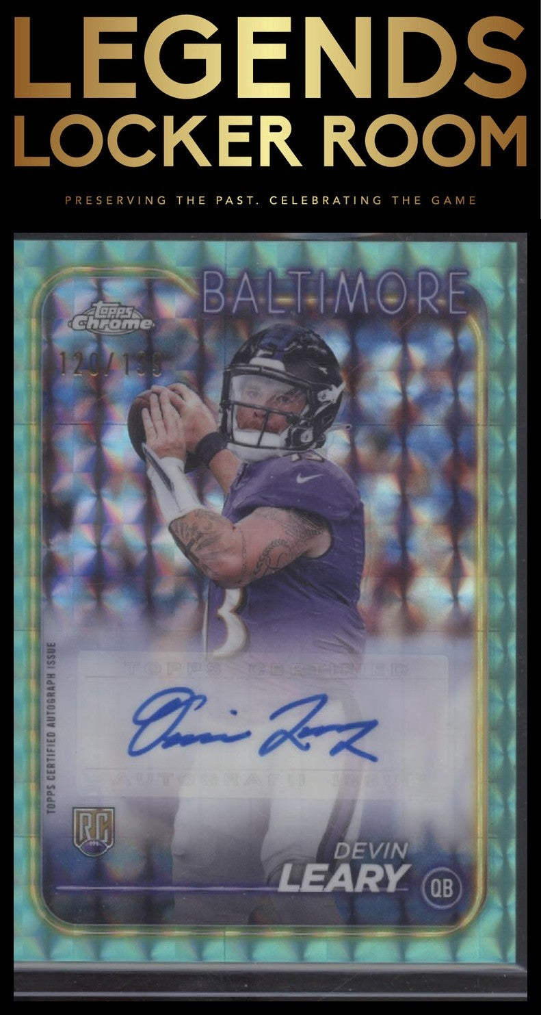 2024 Topps Chrome Devin Leary Rookie Auto Aqua Sonar Refractor /199