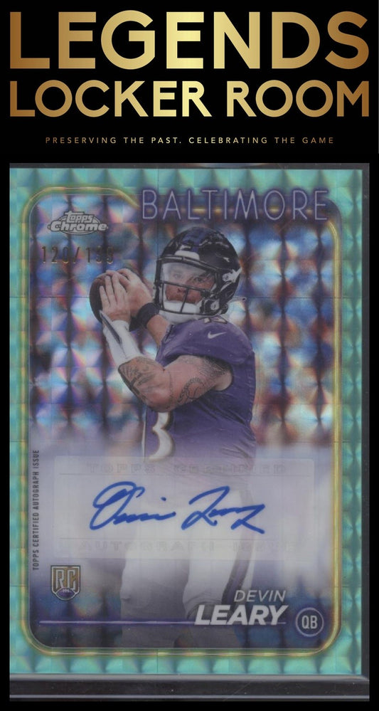 2024 Topps Chrome Devin Leary Rookie Auto Aqua Sonar Refractor /199