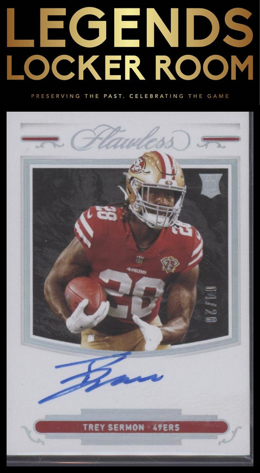 2021 Panini Flawless #RSS-TSE Trey Sermon Rookie Shadow Signatures Silver #/20