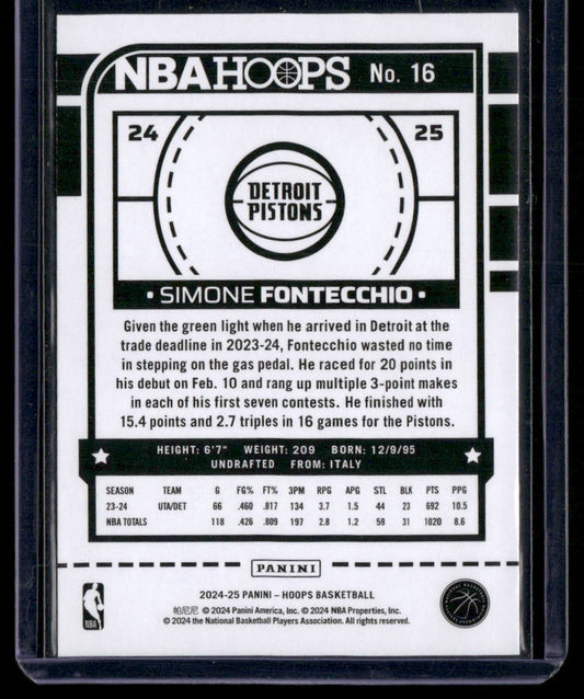 2024-25 Hoops #16 Simone Fontecchio