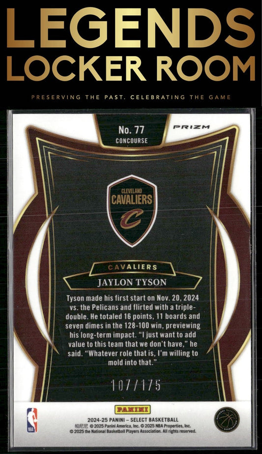 2024-25 Panini Select #77 Jaylon Tyson Maroon Prizm #/175