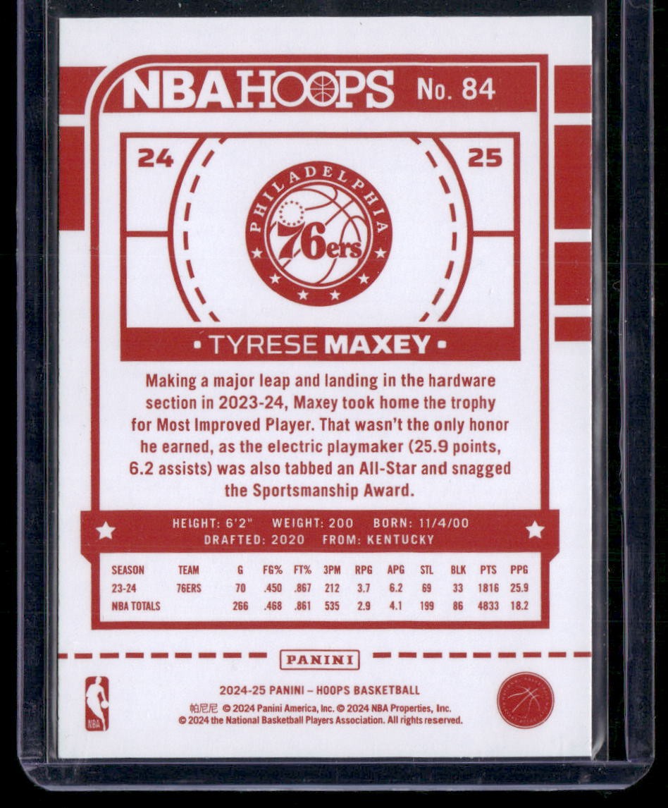 2024-25 Hoops #84 Tyrese Maxey