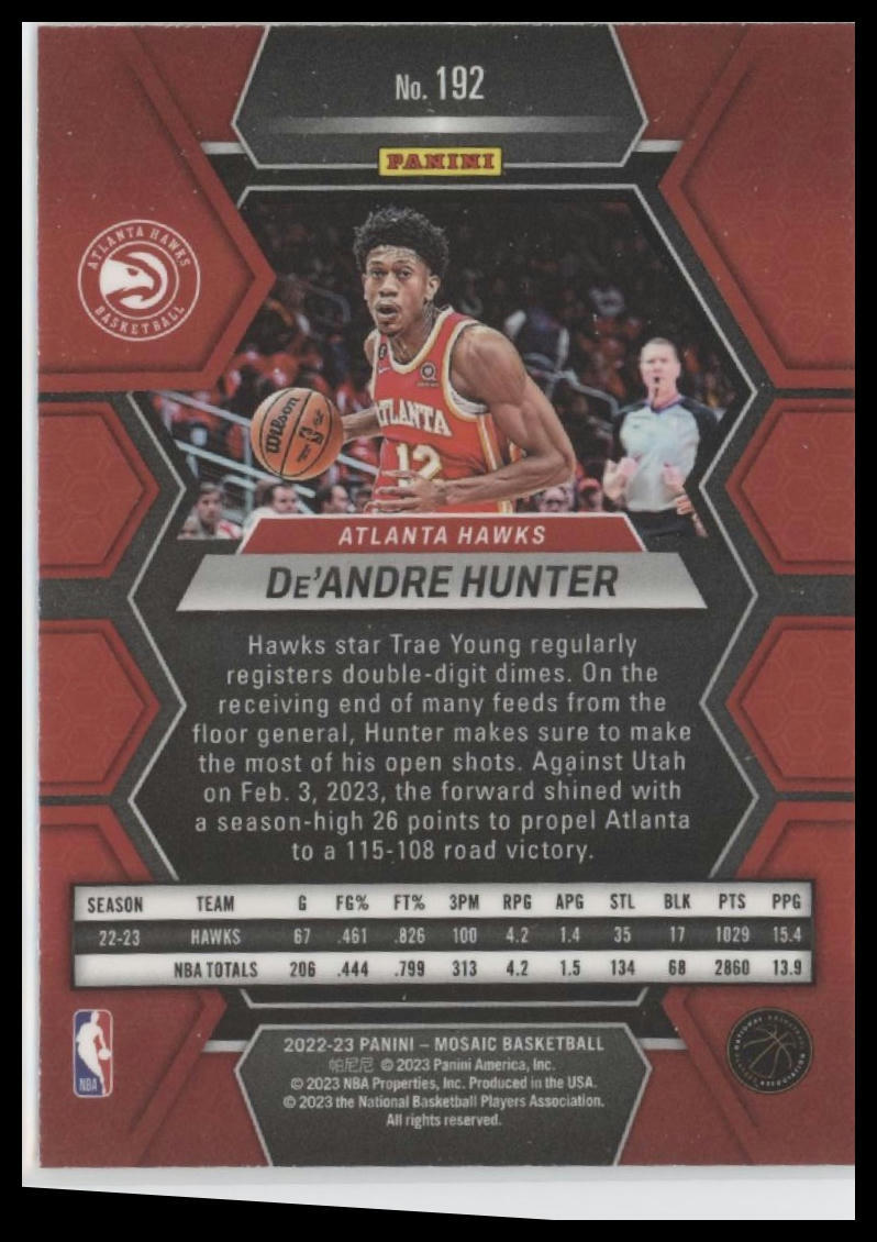 2022-23 Panini Mosaic #192 De'Andre Hunter