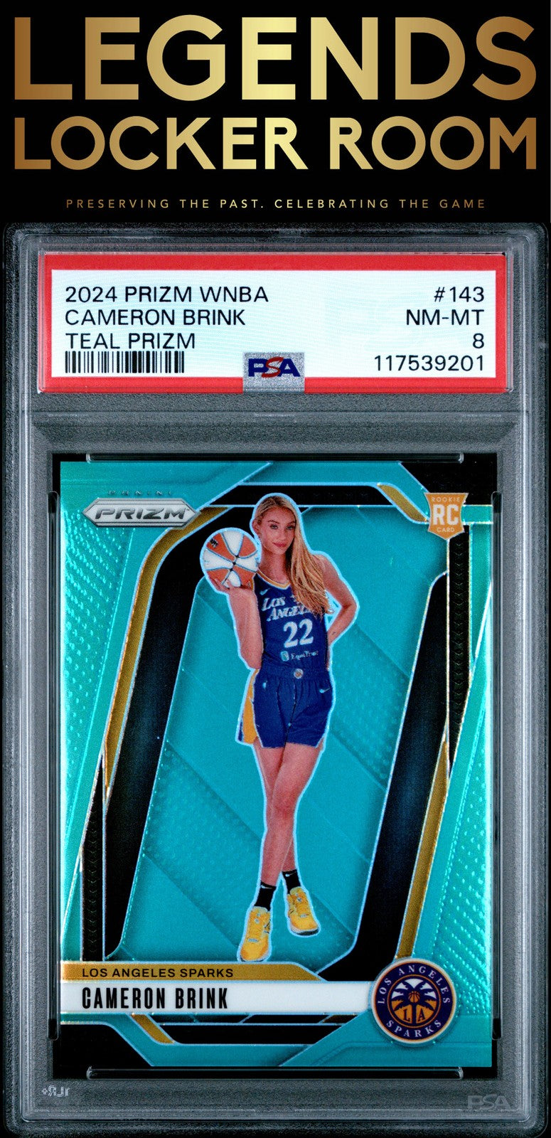 2024 Panini Prizm Wnba #143 Cameron Brink Teal Prizm PSA 8