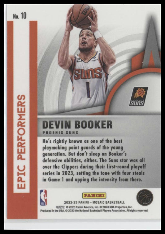 2022-23 Panini Mosaic #10 Devin Booker Epic Performers