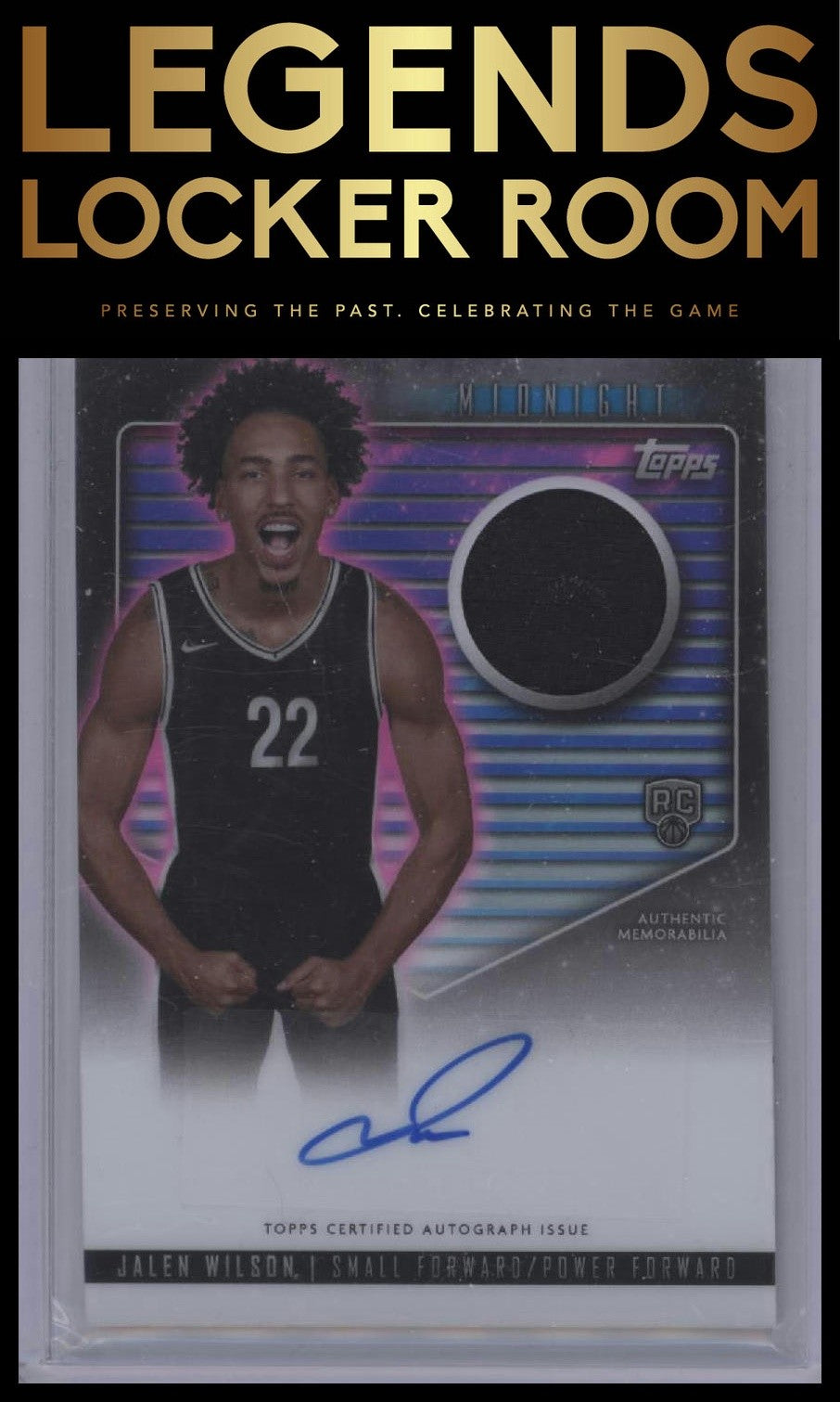 2023-24 Topps Midnight #RJA-JW Jalen Wilson Rookie Jersey Autographs
