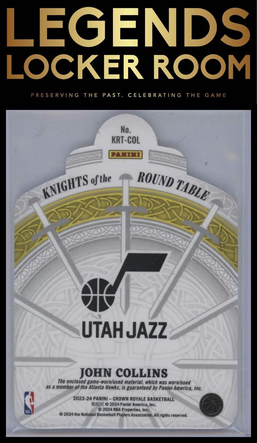 2023-24 Panini Crown Royale #KRT-COL John Collins Knights of the Round Table