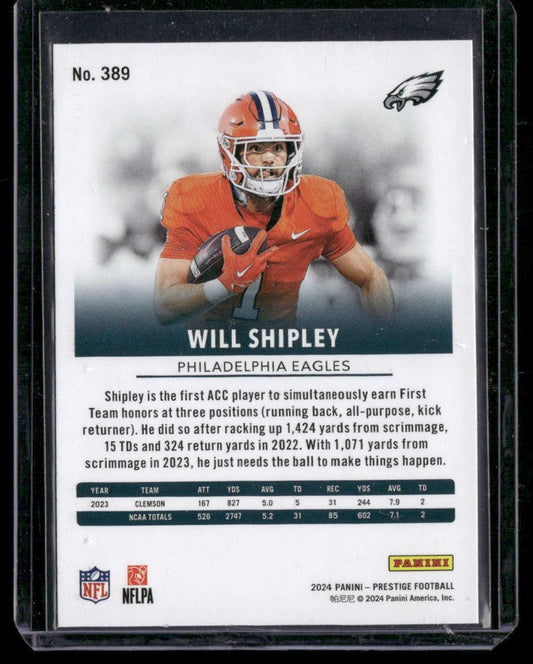 2024 Panini Prestige #389 Will Shipley Galaxy Xtra Points