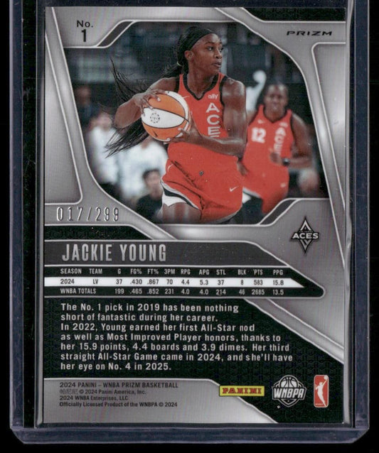 2024 Panini Prizm WNBA #1 Jackie Young Red Prizms #/299
