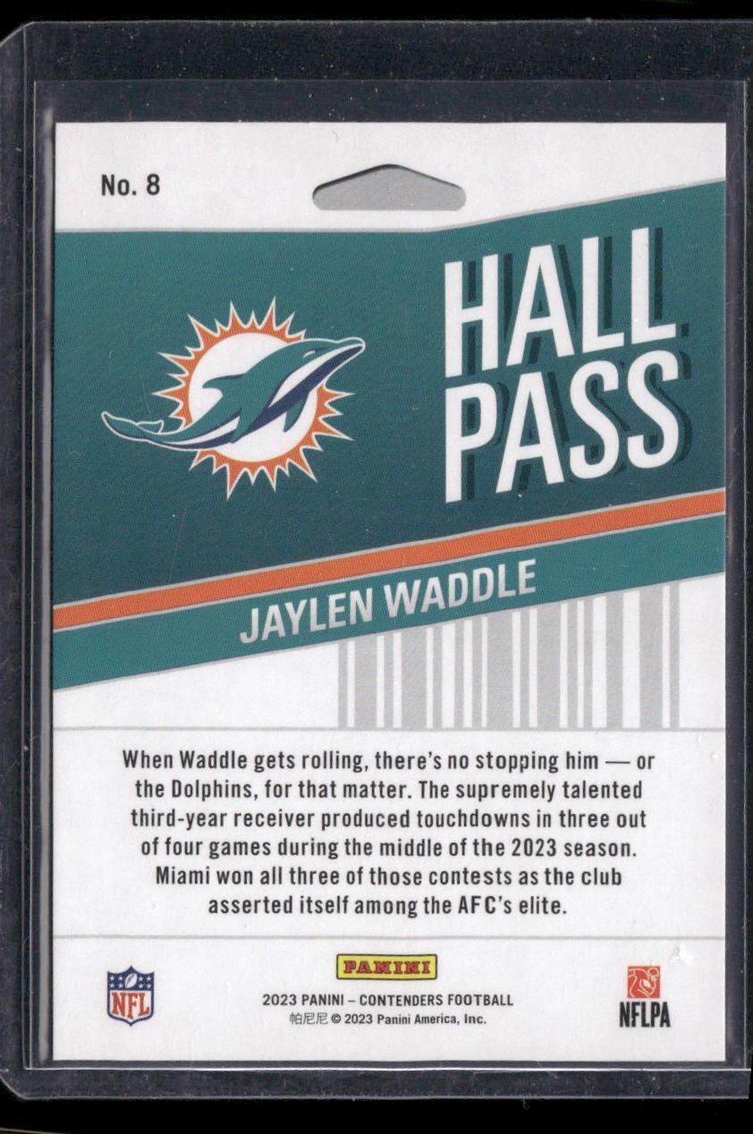 2023 Panini Contenders #8 Jaylen Waddle Hall Pass