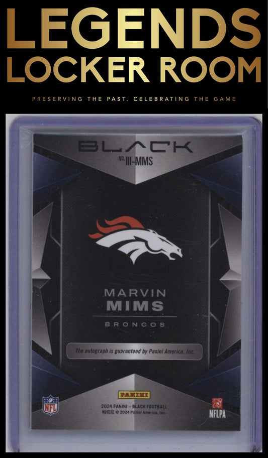 2024 Panini Black #III-MMS Marvin Mims Instant Impact Ink #/249