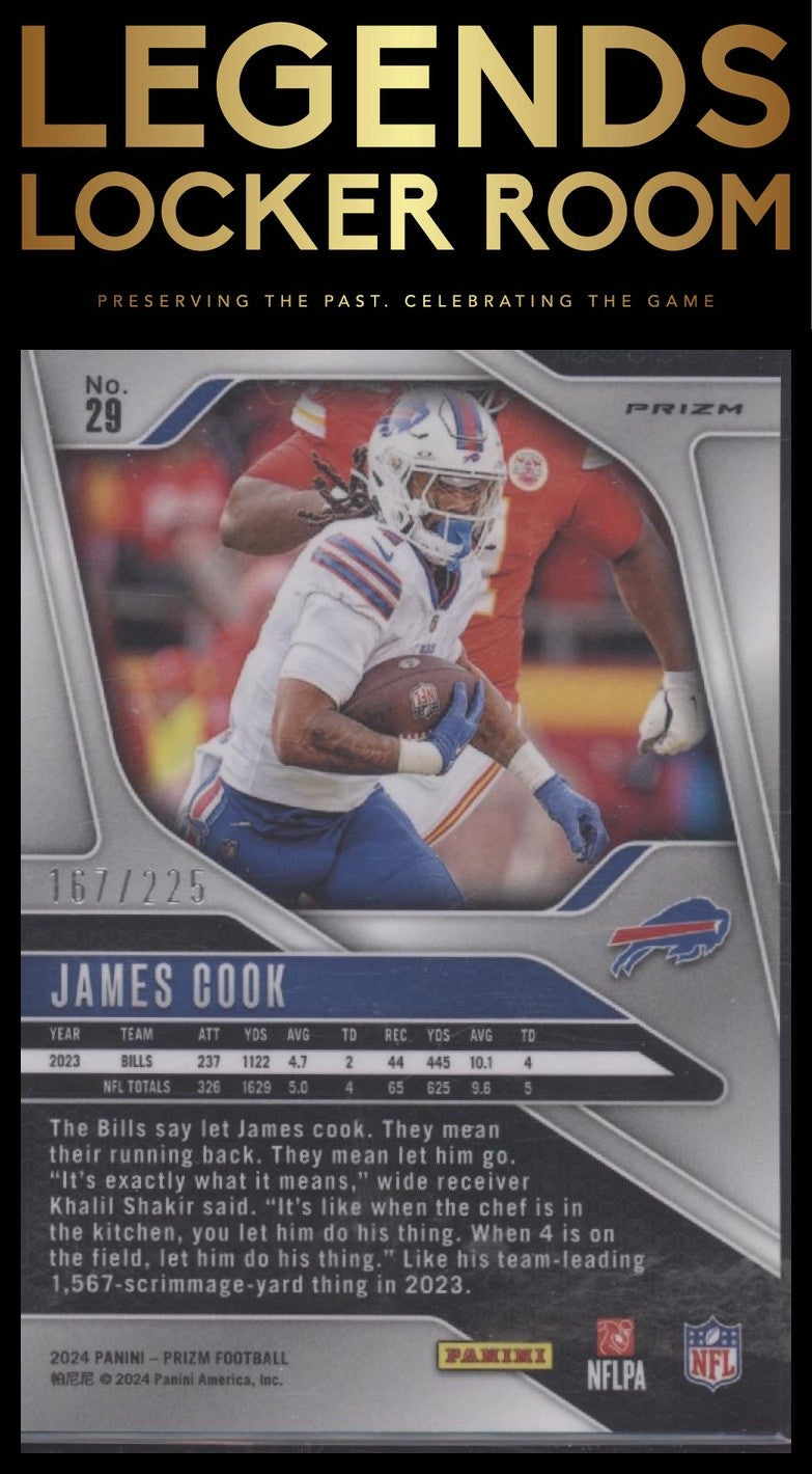 2024 Panini Prizm #29 James Cook Purple Ice #/225