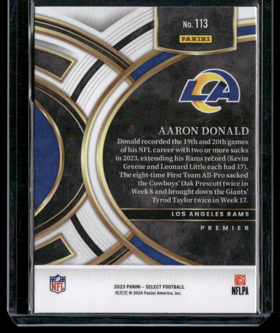 2023 Panini Select #113 Aaron Donald
