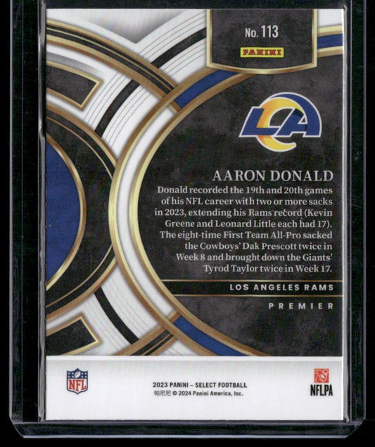 2023 Panini Select #113 Aaron Donald
