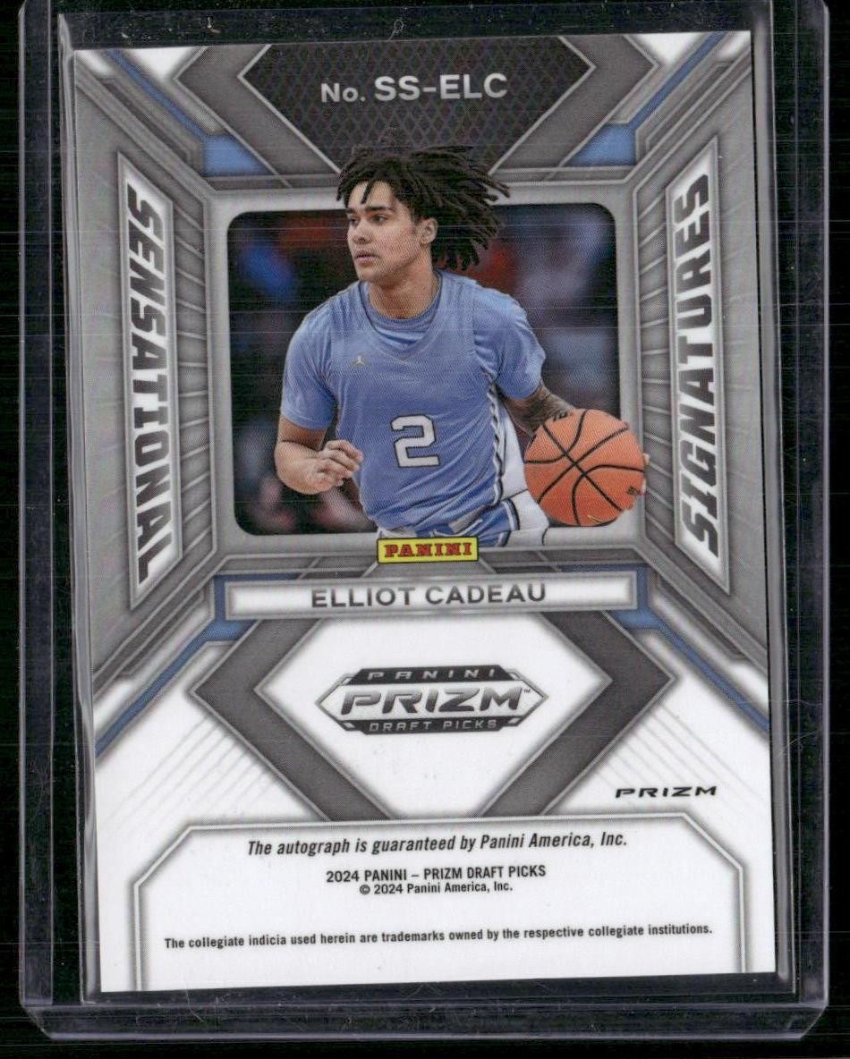 2024 Panini Prizm Draft Picks Elliot Cadeau Sensational Signatures Silver