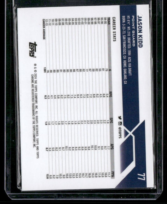 2023-24 Topps Chrome #77 Jason Kidd Negative Refractors