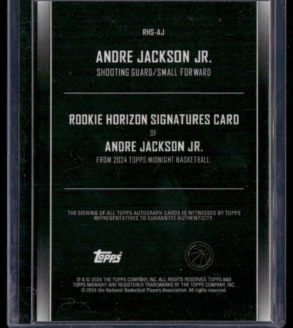 2023-24 Topps Midnight Andre Jackson Jr. Rookie Horizon Signatures Moonrise #/25