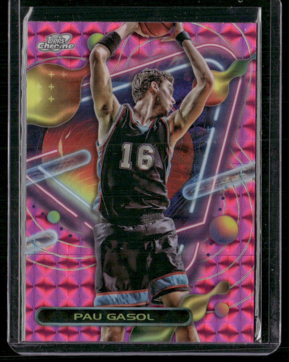 2023-24 Topps Chrome Cosmic #66 Pau Gasol Pink Galaxy Refractors