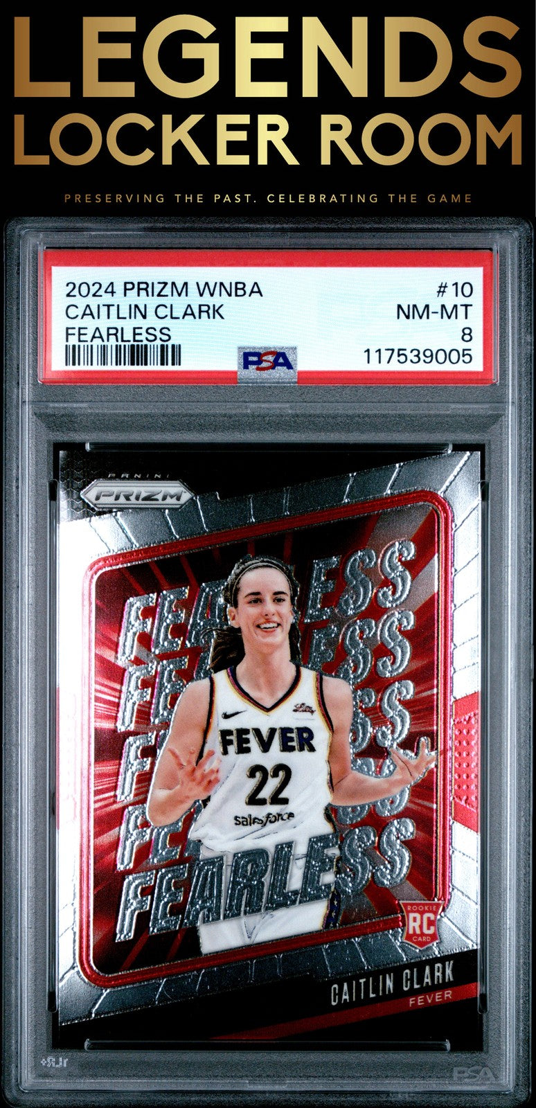 2024 Panini Prizm Wnba Fearless #10 Caitlin Clark PSA 8